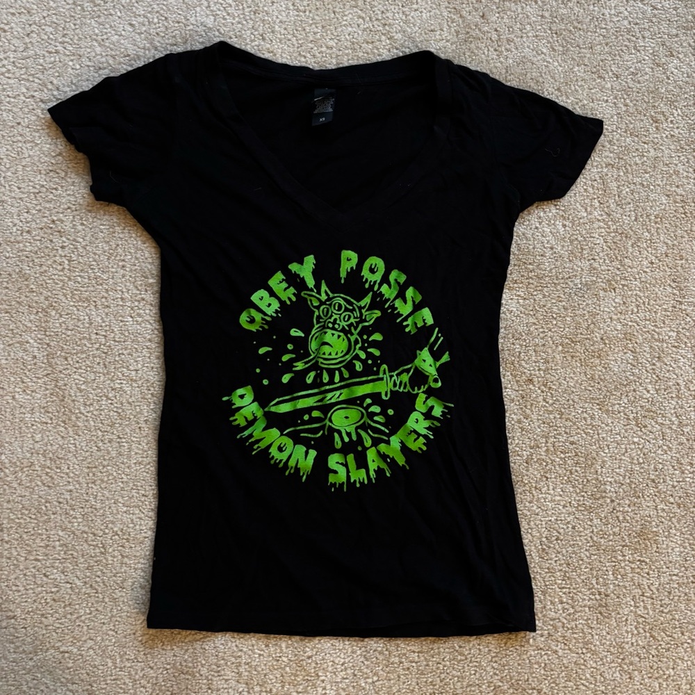 Obey V-neck Graphic T-shirt
